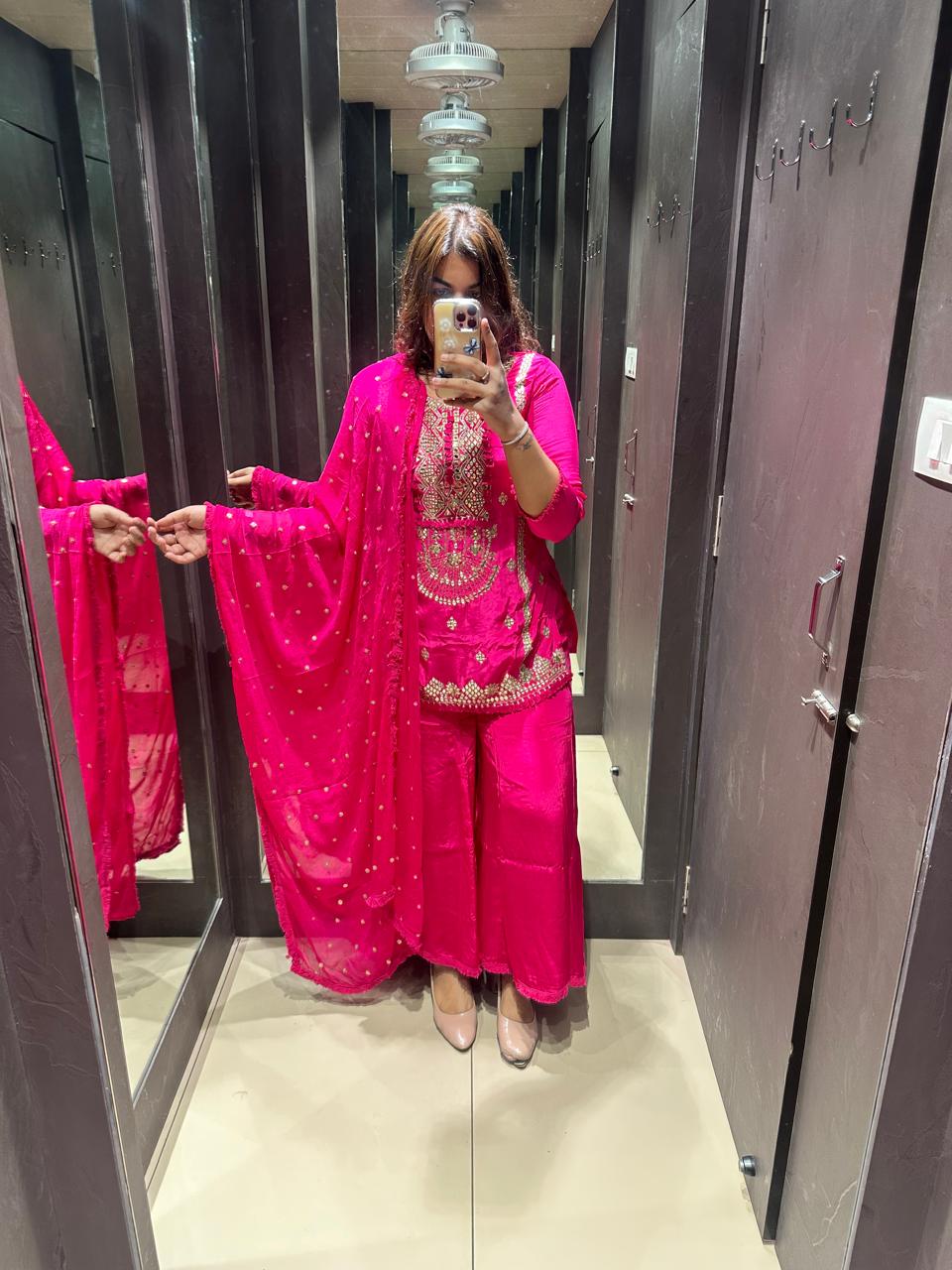 PINK SARARA SET WITH DUPPATTA