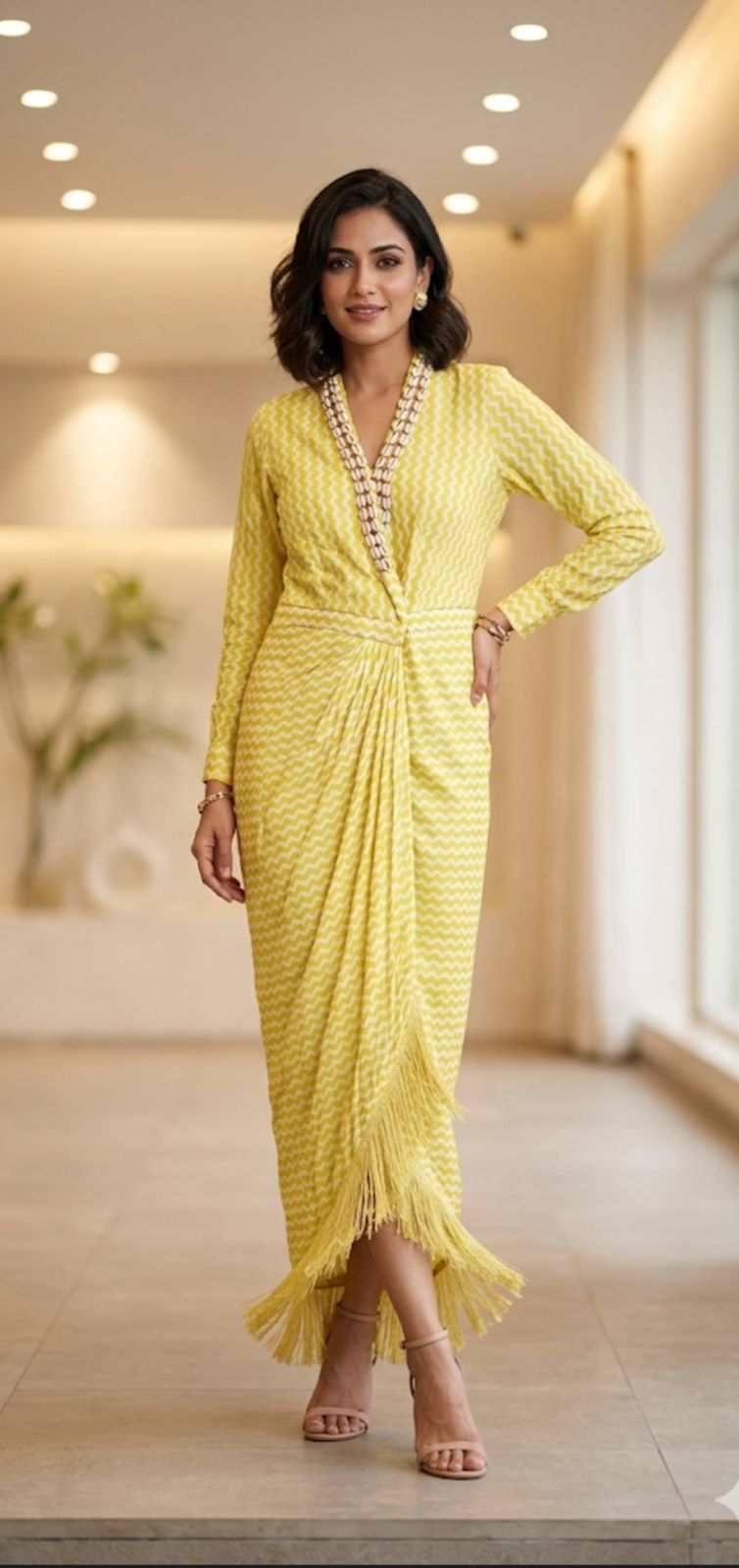 YELLOW TUNIC WITH KODI WORK
