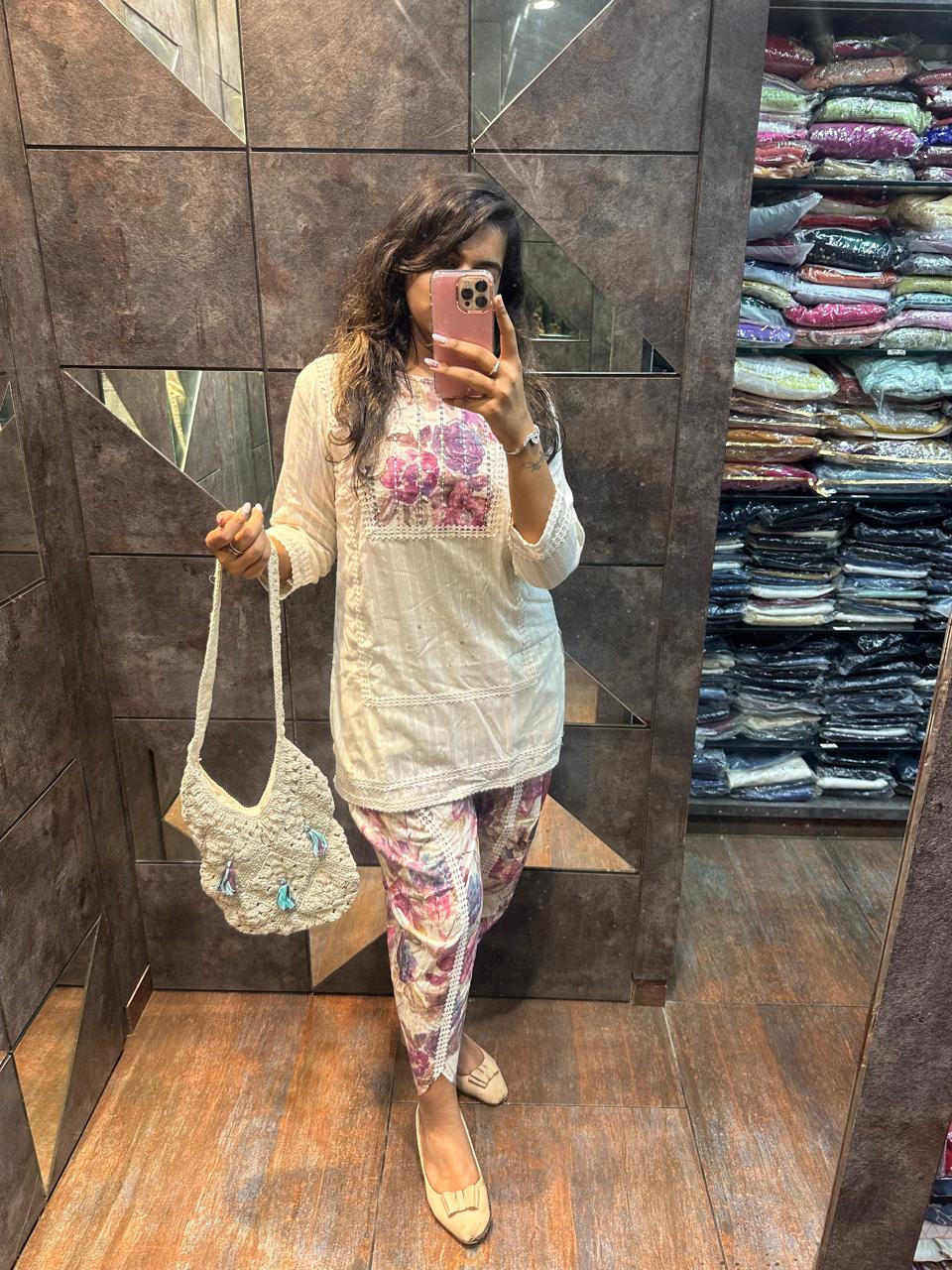 WHITE TULIP PANTS SET
