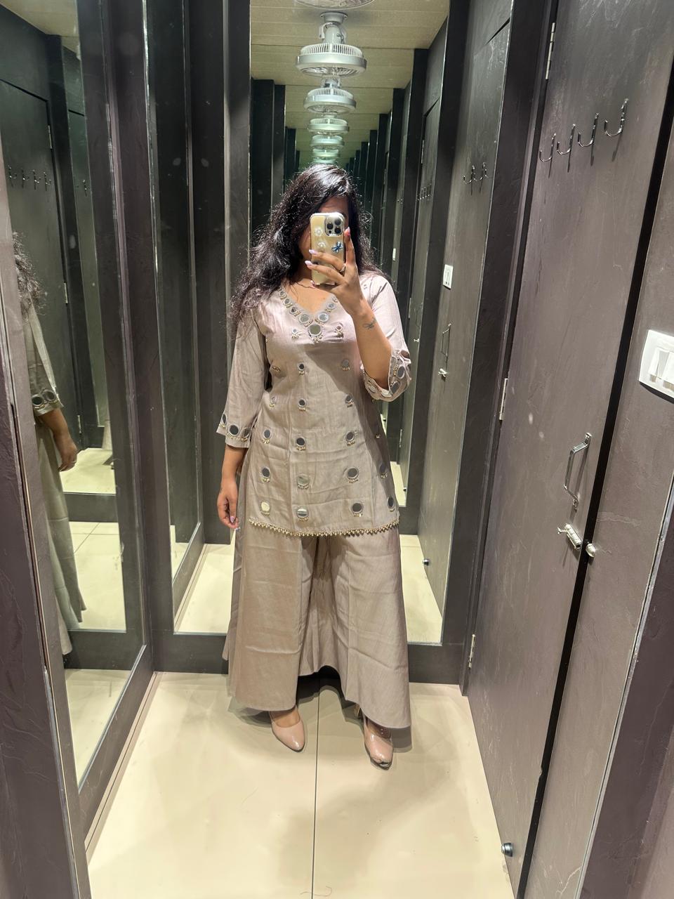 STUNNING MIRROR WORK COORD SET