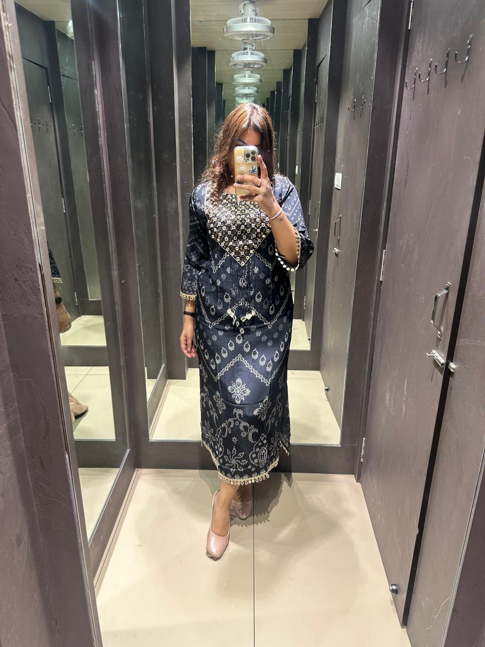 BLACK LONG ONLY KURTA