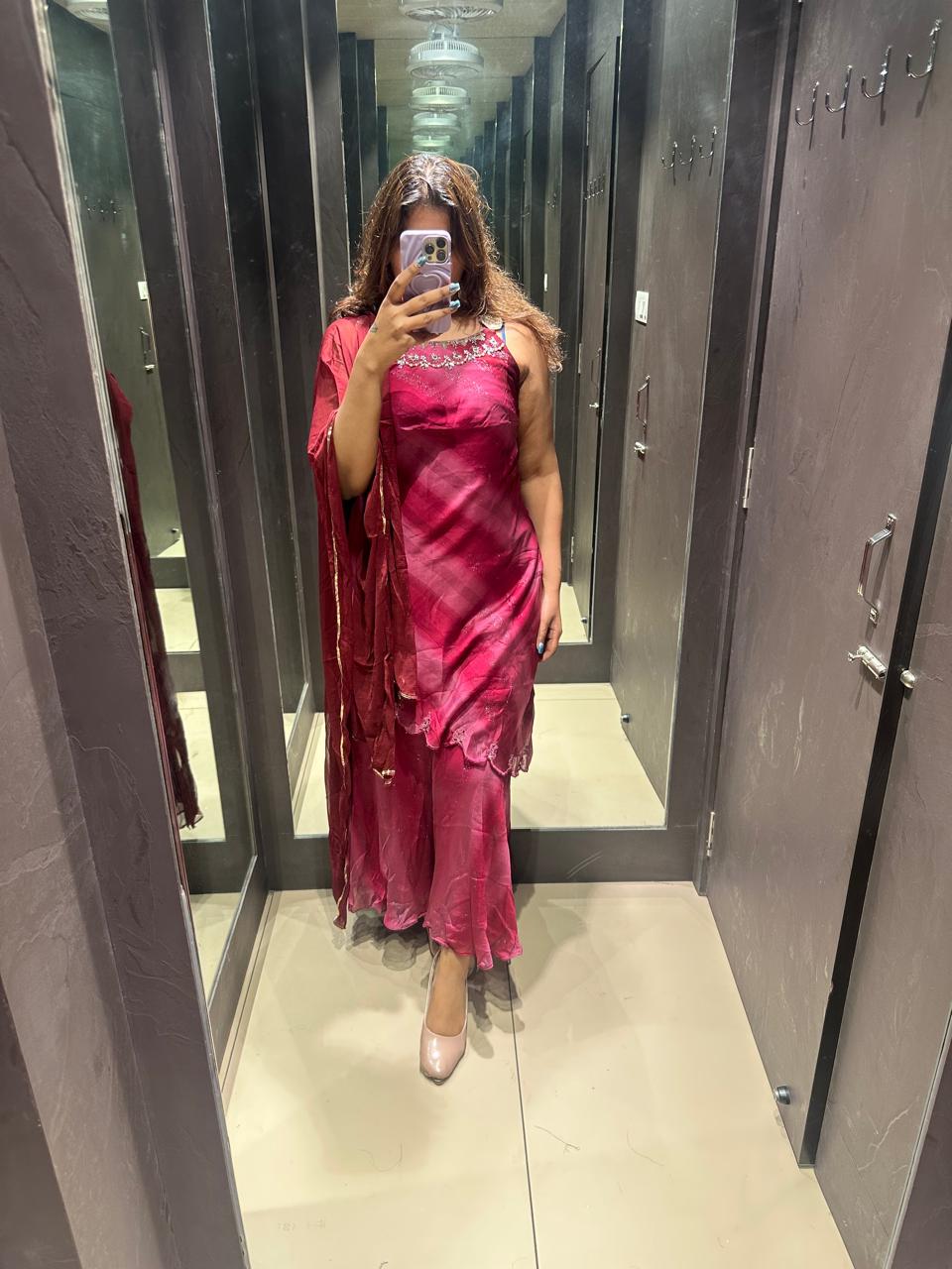 TWO TONED DUPATTA SUIT