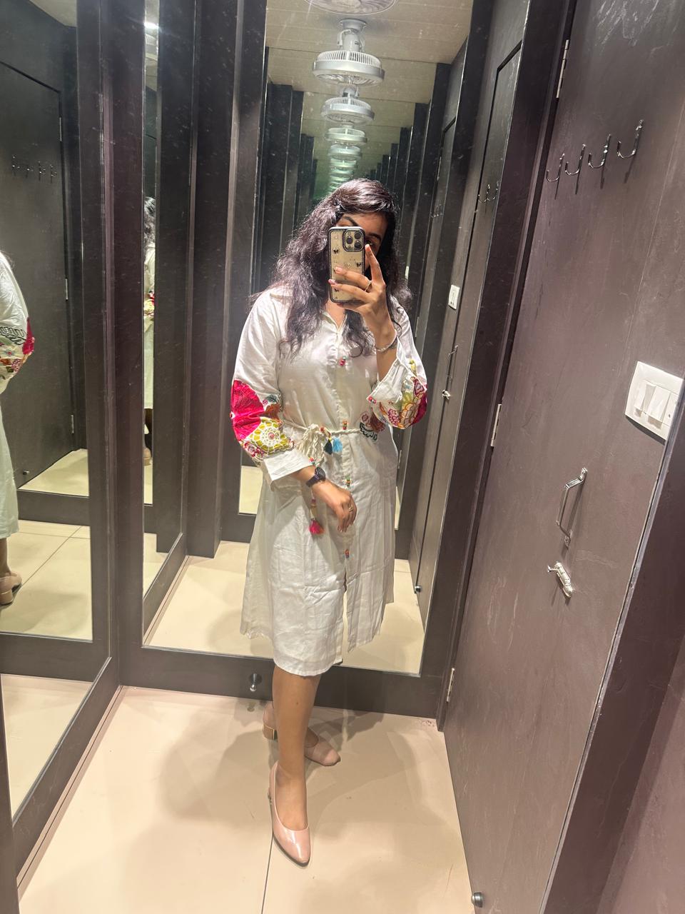 WHITE FLORWAL ONE PIECE