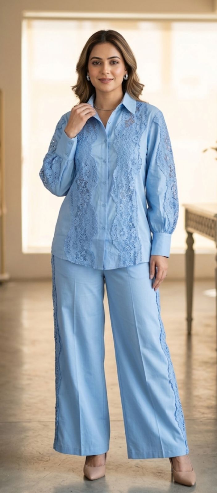 LIGHT BLUE COORD SET