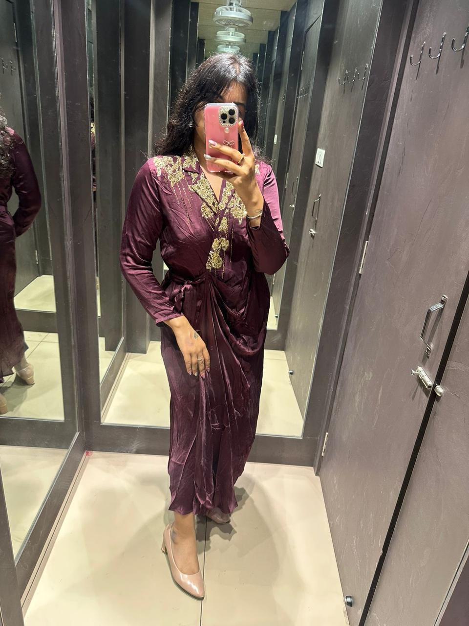 MARRON DRAPE TUNIC